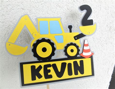 Excavator Construction Cake Topper Personalized Cake Topper - Etsy