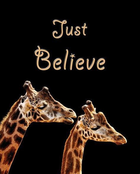 Giraffe Printable Motivational Quote 'Just Believe' | Etsy | Printable ...