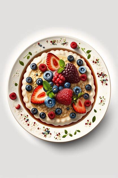 Premium Photo | Healthy breakfast porridge with berries on a plate ...