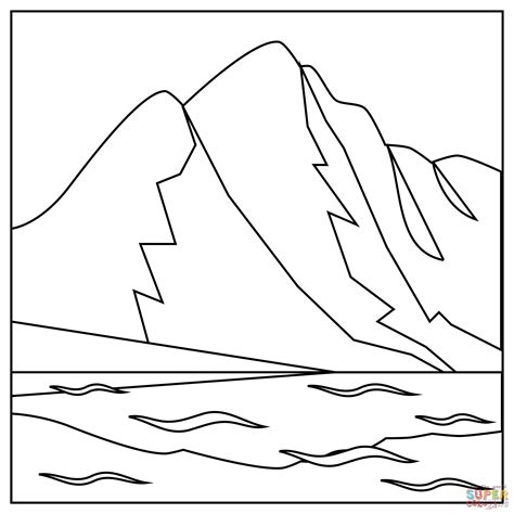 Mountain coloring page | Free Printable Coloring Pages