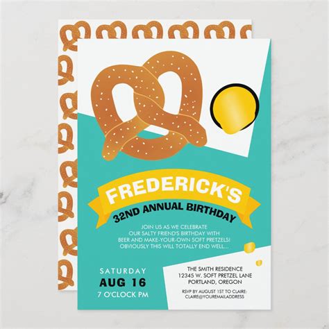 Funny Birthday Pretzel Party Invitation | Zazzle