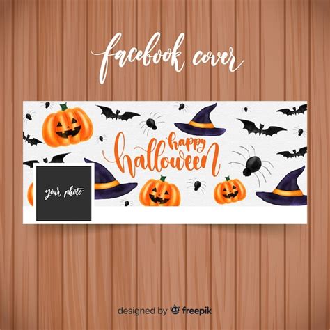 Free Vector | Watercolor facebook banner with halloween concept