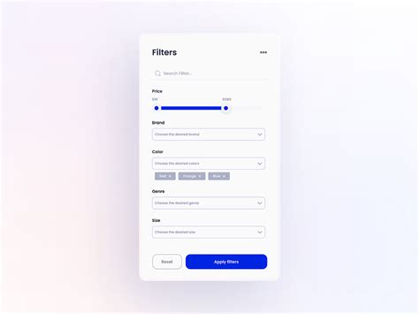 Browse thousands of Filter UI images for design inspiration | Dribbble