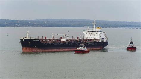 Tugboat and Tanker Ship Maneuver in Tanjung Perak Port Area on August ...