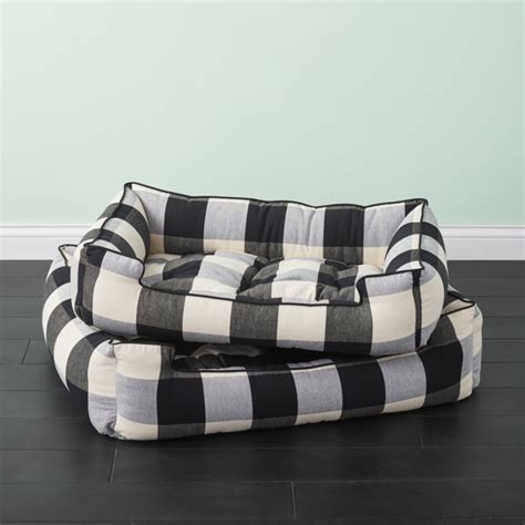 Shop Black and White Plaid Dog Bed. Lounges like a sofa and sleeps like a dream. Handcrafted in ...