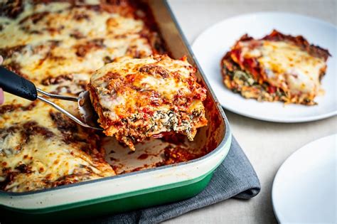 A lasagna recipe with hot Italian sausage, spinach and goat cheese ...