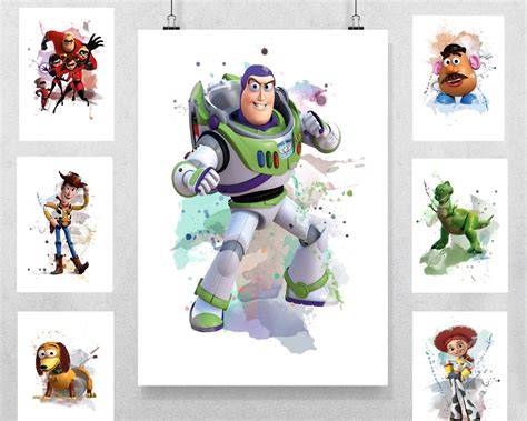 Toy Story Prints Pixar Ready to frame wall art gift boys | Etsy