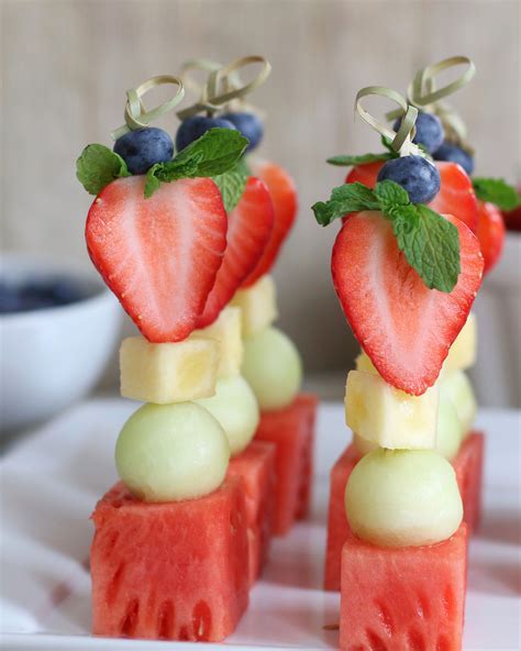 Fruit Kabobs with Pear Cream | Recipe | Fruit kebabs, Fruit platter designs, Fruit kabobs