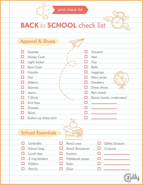 Printable school supplies checklist – Artofit