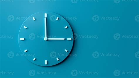 3 o clock sea blue Office Wall Clock 3d illustration 8439711 Stock ...