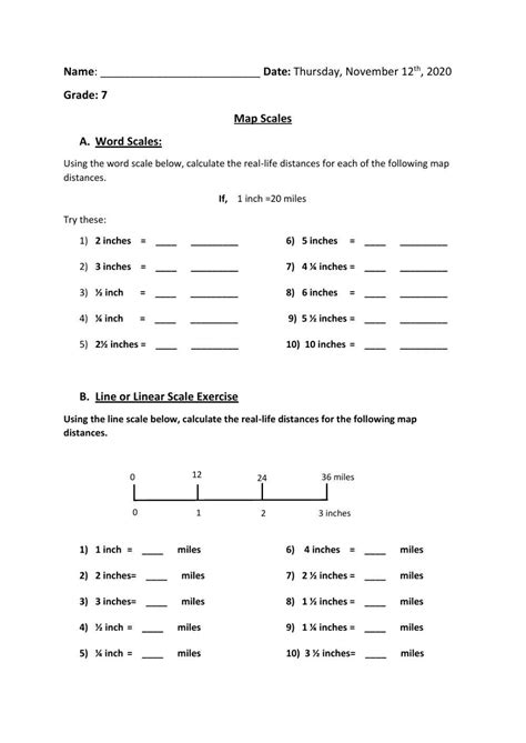 Map Scale 512140 | Diandra Wallace | Live Worksheets