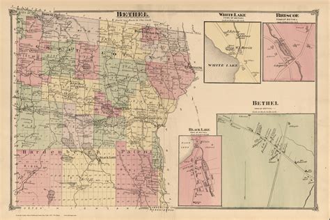 Bethel, New York 1875 - Old Town Map Reprint - Sullivan Co. Atlas - OLD MAPS