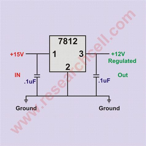 7812 Voltage Regulator Circuit|Electronic Design|Schematic Circuit Power Diagram