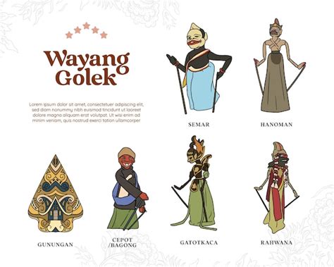 Premium Vector | Isolated indonesian Wayang golek illustration