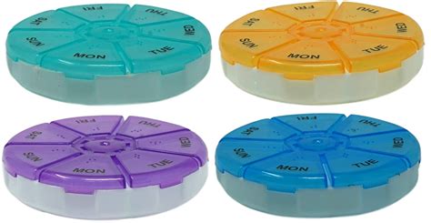 Pill Containers, Round, 4 Pack : Amazon.in: Health & Personal Care