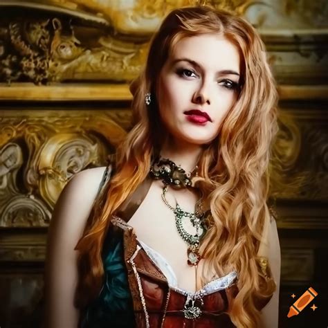 Detailed steampunk sirens portrait with baroque architecture background on Craiyon