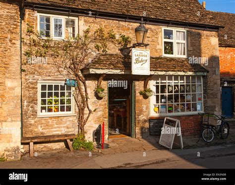 Traditional old fashioned exterior of village bakery shop at Lacock Stock Photo, Royalty Free ...