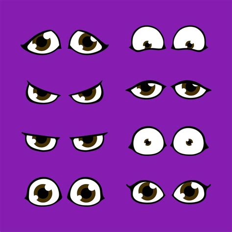 Chibi Character Cartoon Eyes Icon Set 517127 Vector Art at Vecteezy