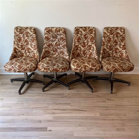 Mid-Century Chromcraft Swivel Dining Chairs - Set of 4 | Chairish