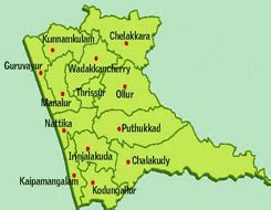 Trichur map - Kerala Travels