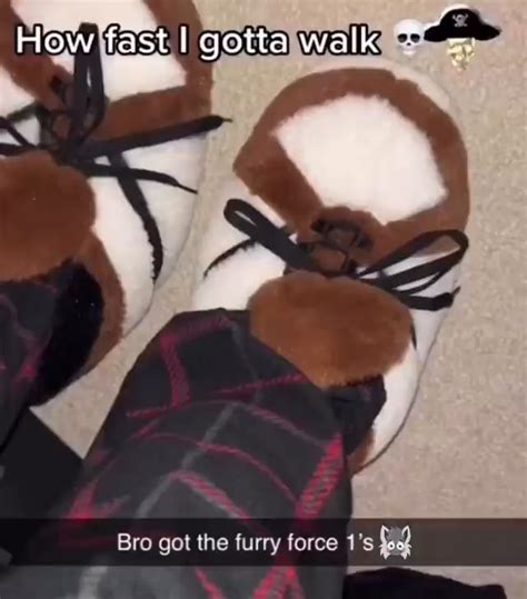 How fast I gotta walk Bro got the furry force t's - iFunny