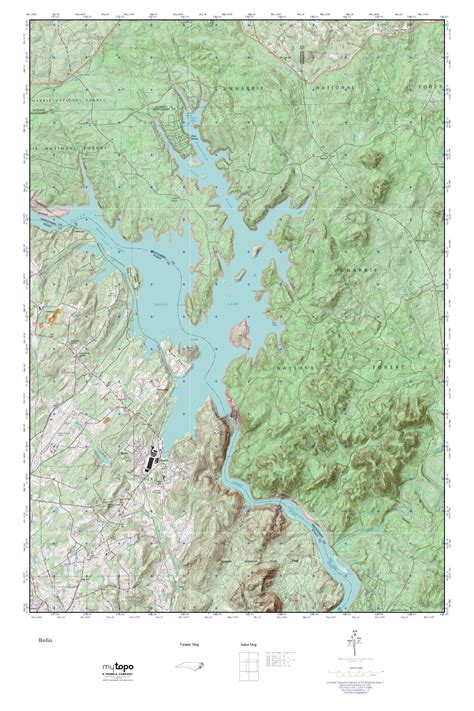 Badin Lake MyTopo Explorer Series Map – MyTopo Map Store