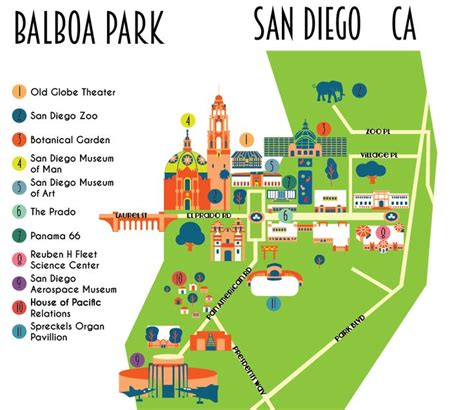 an illustrated map of the san diego zoo