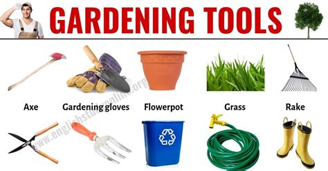 Gardening Tools: List of 30 Useful Tools Names for Gardening - English ...