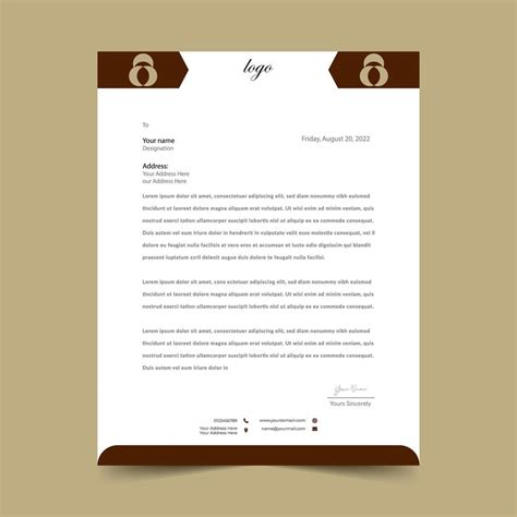 Brown Simple Geometric Letterhead Template 834299 Vector Art at Vecteezy