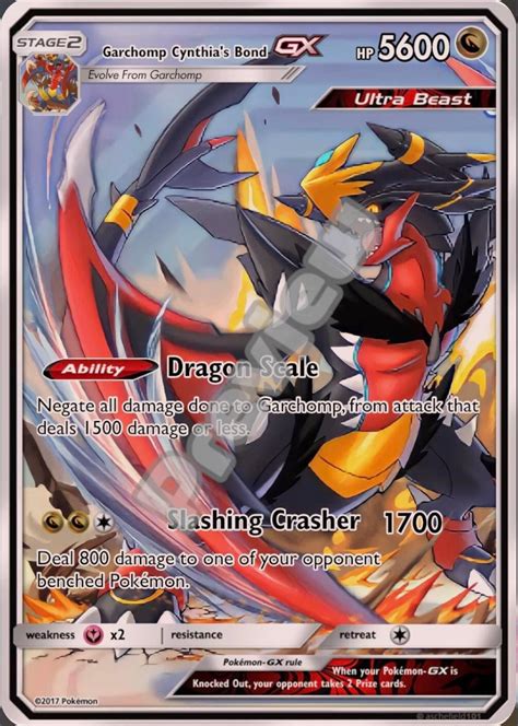 Garchomp Cynthia Bond GX Pokemon Card - Etsy UK