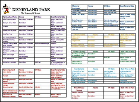 Printable List Of Disneyland Rides - Printable Gardening Guidebook