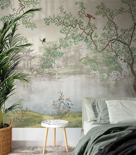 Chinoiserie Chic Wall Mural, Chinese Wallpaper, Eighteenth-century Wallpaper, Asian Wall Décor ...