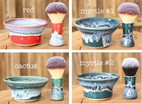 ceramic shave bowl set, choose your favorite // shave set // wet shave set // shaving brush and ...