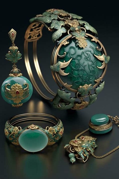 Elegant Treasures Traditional Chinese Jade Jewelry Pieces 24062236 ...