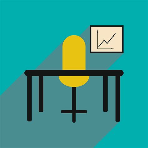 Flat with shadow icon office desk chair chart vector ai eps | UIDownload