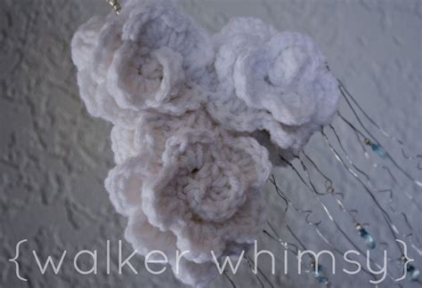 {walker whimsy}: Mixed Media Crochet Cloud Mobile {14 Days of Fluffy Stuff}