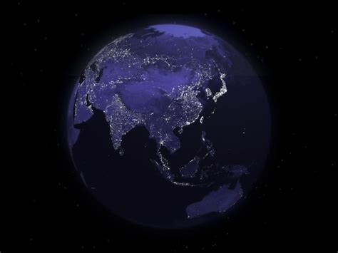 Premium Photo | Detailed illustration of earth at night from satellite view