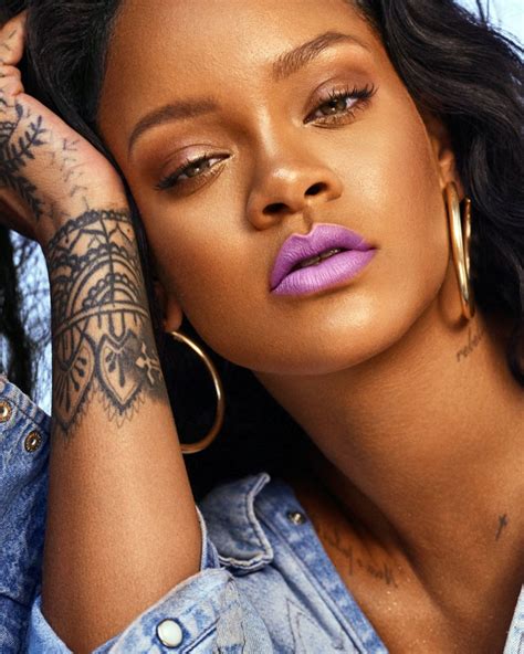 Rihanna - Fenty Cosmetics New Lipstick Line Mattemoiselle Photoshoot • CelebMafia