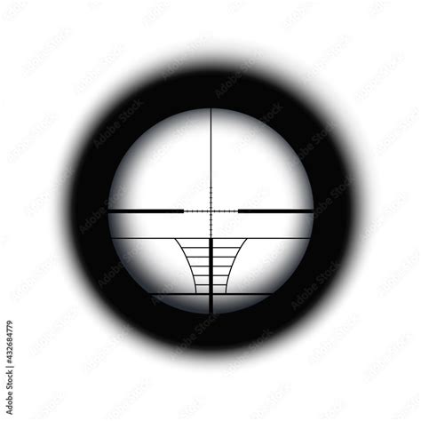 Crosshair of sniper scope viewfinder. Aiming cross of a gun optics ...