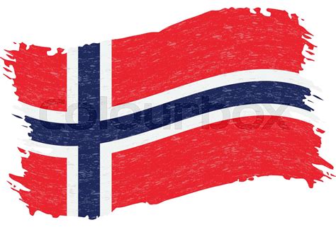 Flag of Norway, Grunge Abstract Brush Stroke Isolated On A White ...