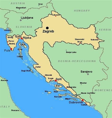 Croatia And Italy Map - Map Of West