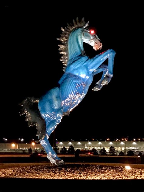 Blue Mustang (Blucifer), The Horse Sculpture With Glowing Red Eyes at ...