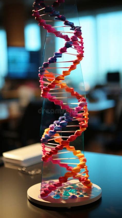 Lab Setting DNA Model Displayed on the Table Stock Illustration ...