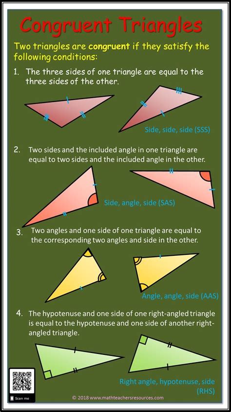 Congruent Triangle Rules | Angle and side rules for congruent triangles. If you would like more ...