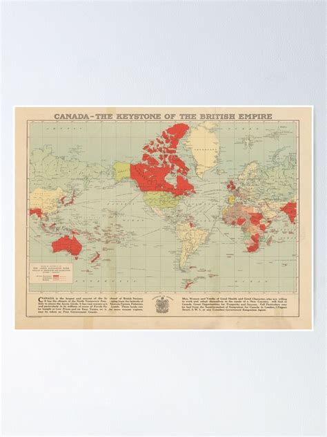 "Old British Empire World Map (1920) Vintage Colonial England Atlas ...