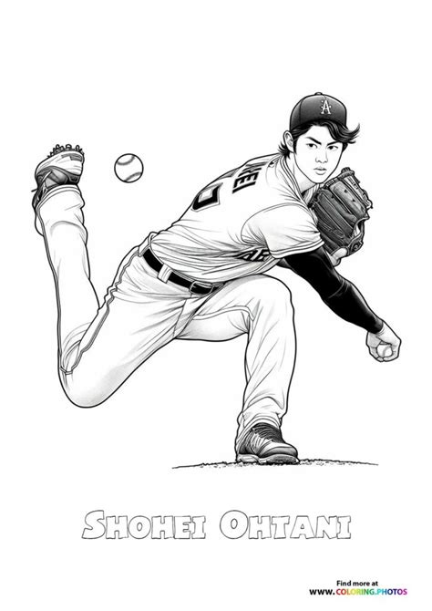 Shohei Ohtani pitching - Coloring Pages for kids