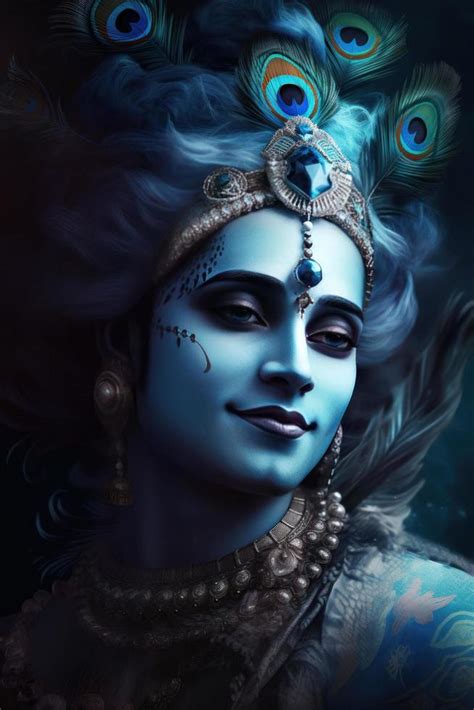 Krishna the hindu god face close up image 22592364 Stock Photo at Vecteezy