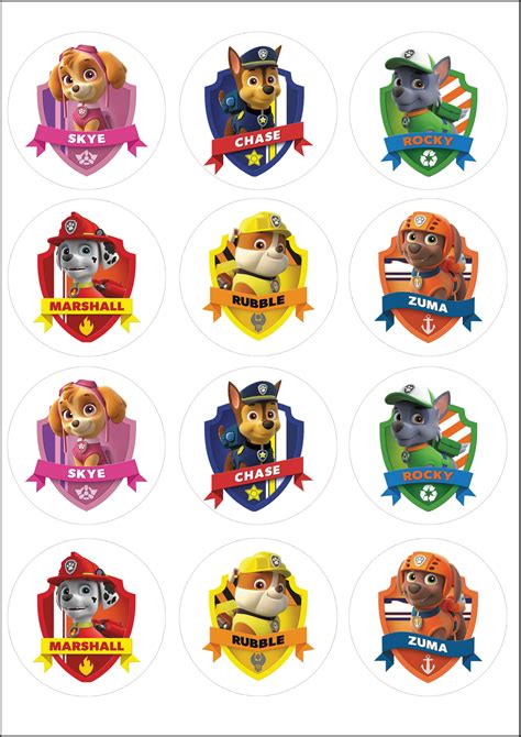 Edible Paw Patrol Cupcake toppers – Edible Final Touch