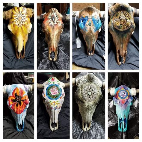 Hand painted cow skulls by JoAnn | Cow skull decor, Hand painted cow skull, Painted cow skulls