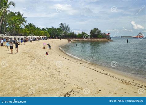 Siloso Beach in Singapore editorial photography. Image of island ...